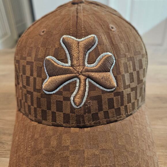 Vintage Notre Dame Fitted Hat Cap 7 1/4 Brown 90s Fighting Irish Retro Neutral - Picture 2 of 8